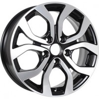 KDW KD1632 (16 Terrano SN) R16x6.5 5x114.3 ET50 CB66.1 Black_Front_Polished (КС704)