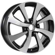 KDW KD1640 (ZV 16_Sandero Stepway) R16x6 4x100 ET37 CB60.1 Black_Front_Polished (КС893)