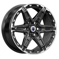 КиК R18x8 6x139.7 ЕТ25 CB77.9 Дистрикт Черный с полированным ободом