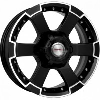 КиК M56 16x7.0 6x139.70 ET 20 CB67.10 Черный с полированной лицевой поверхностью